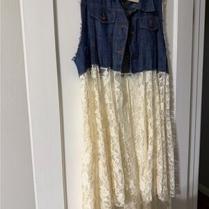Sold Chic Denim and Lace Skirt Set